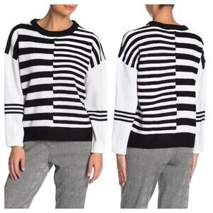 Catherine Malandrino Striped Knit Sweater Size Petite Medium New With Tag